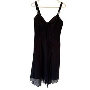 Allen Schwartz Womens Sweetheart Mini Dress Size 6 Black Rhinestone Formal Prom